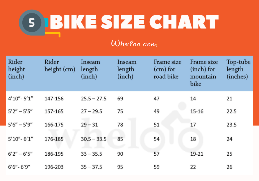 Bike Size Chart - Find the Right Frame Size [7 Easy Ways] - Wheloo